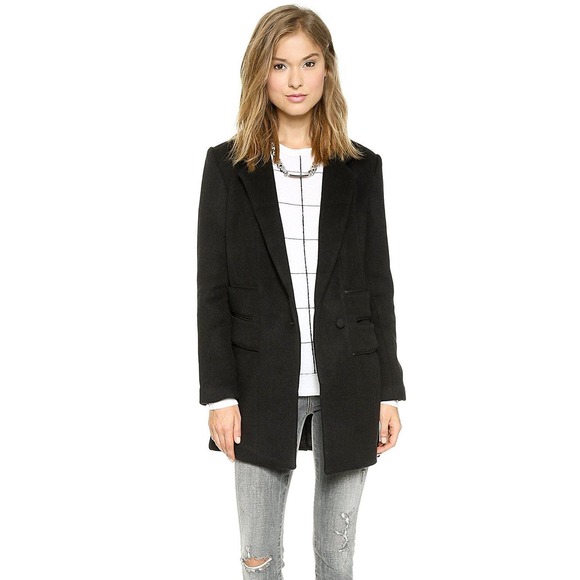 Joe's Jeans Soft Wool Blend One Button Sweater Coat Black M/L $289 Nwt - Picture 1 of 8
